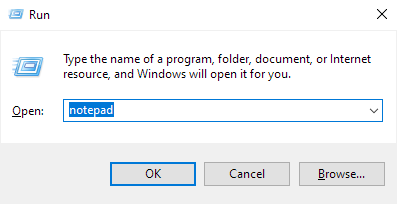 Windows Run popup screenshot
